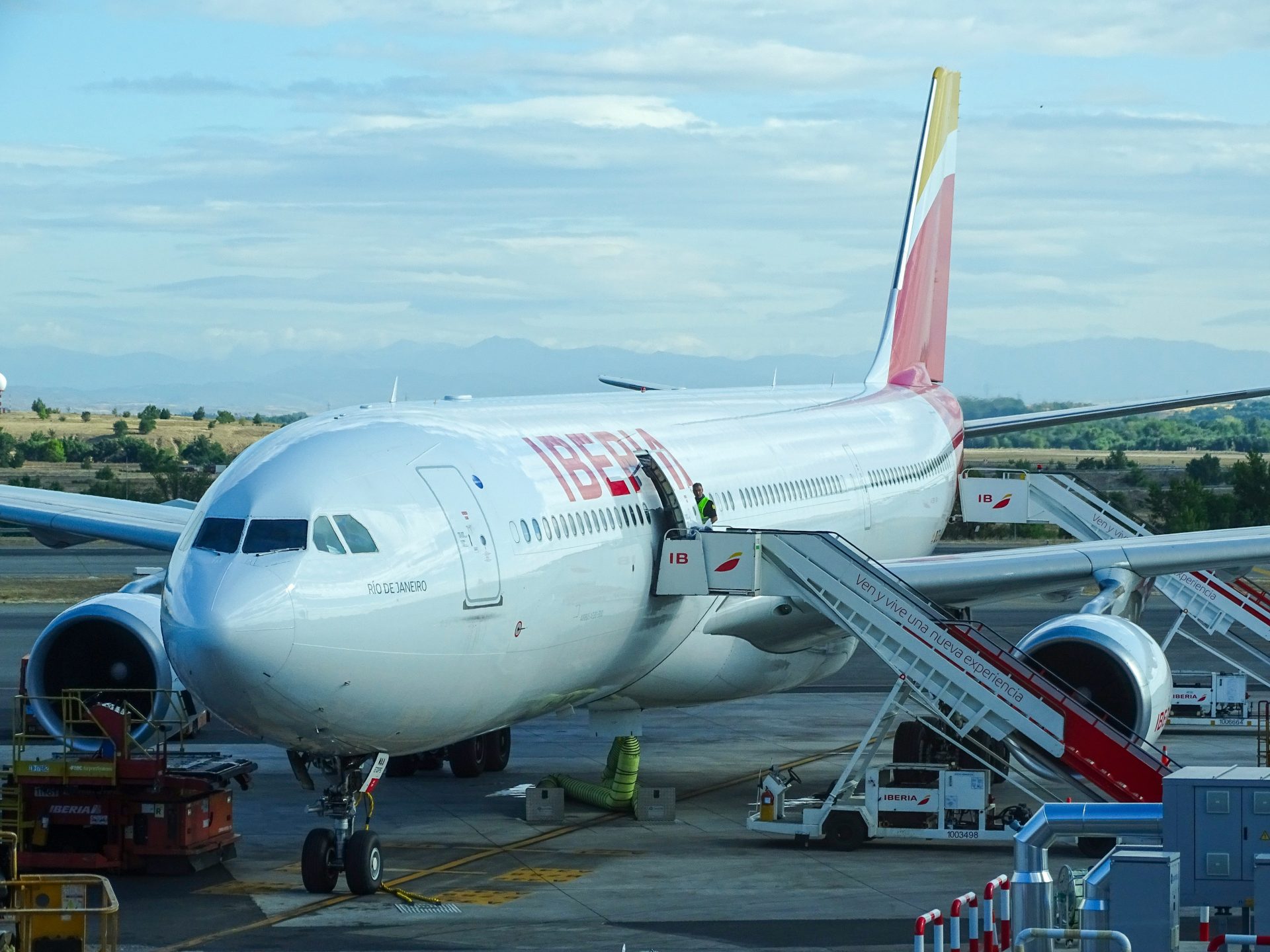 Avion Iberia à l'aéroport

